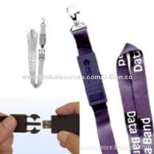 Lanyard USB Flash Drives, 512MB to 64GB Memory Capacity, Available in Pantone Matching Colors